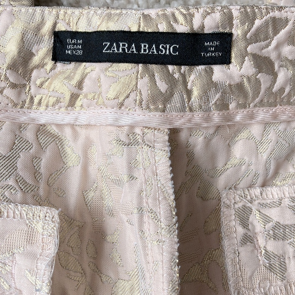 Zara Basic | Textured Blush & Gold Pants - Picture 5 of 8